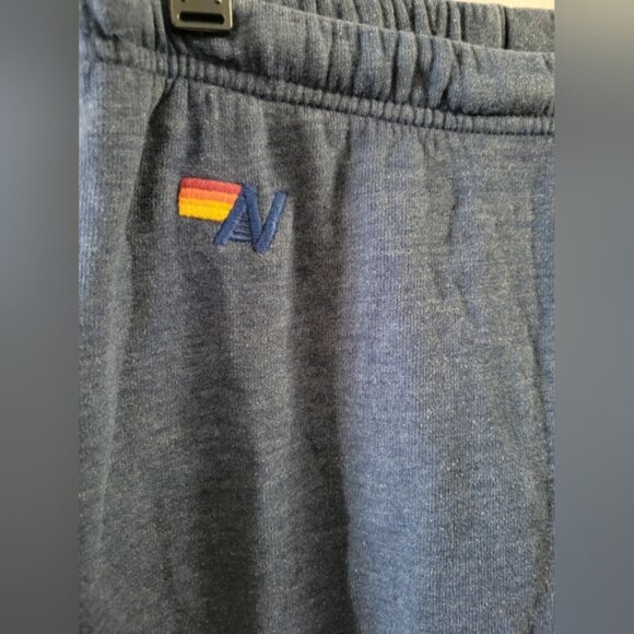 Aviator Nation 5 Stripe Sweatpants Heather Navy Neon Rainbow Size XS - Picture 3 of 13